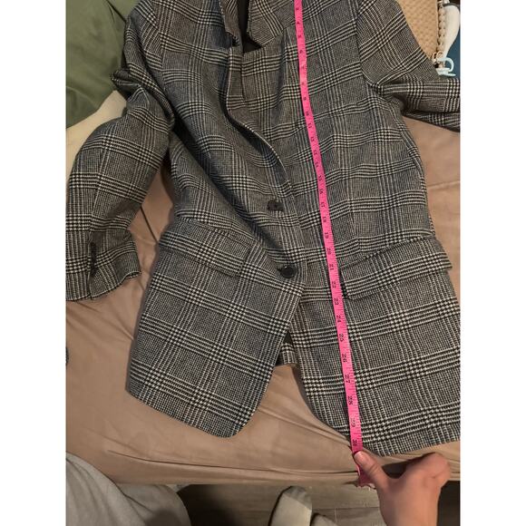 Everlane Wool Blend Oversized Blazer Glen Plaid EUC Size 2 Womens - Picture 9 of 9